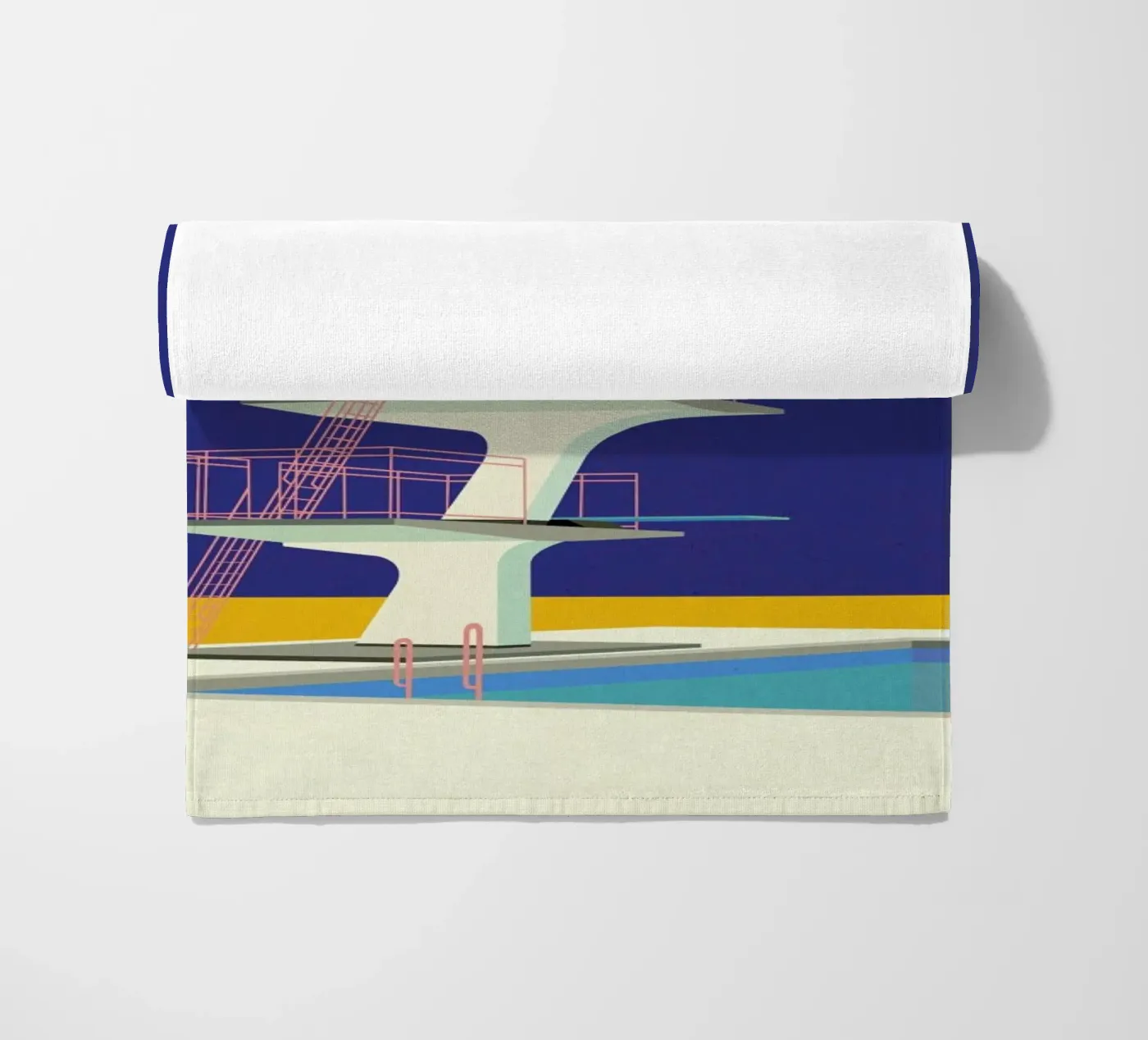 Diving Tower beach towel by Rosi Feist