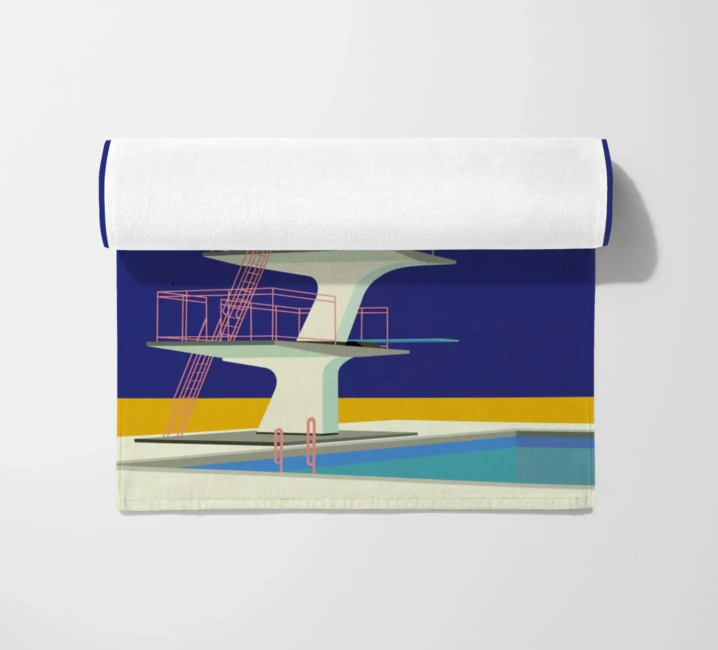 Diving Tower beach towel by Rosi Feist