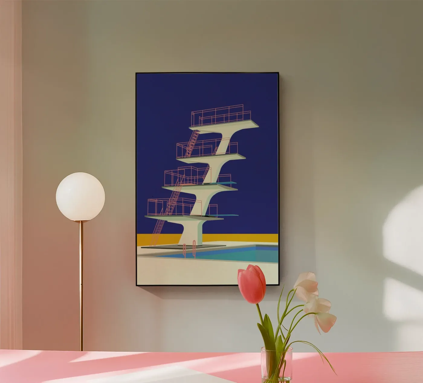 Diving Tower acryl van Rosi Feist