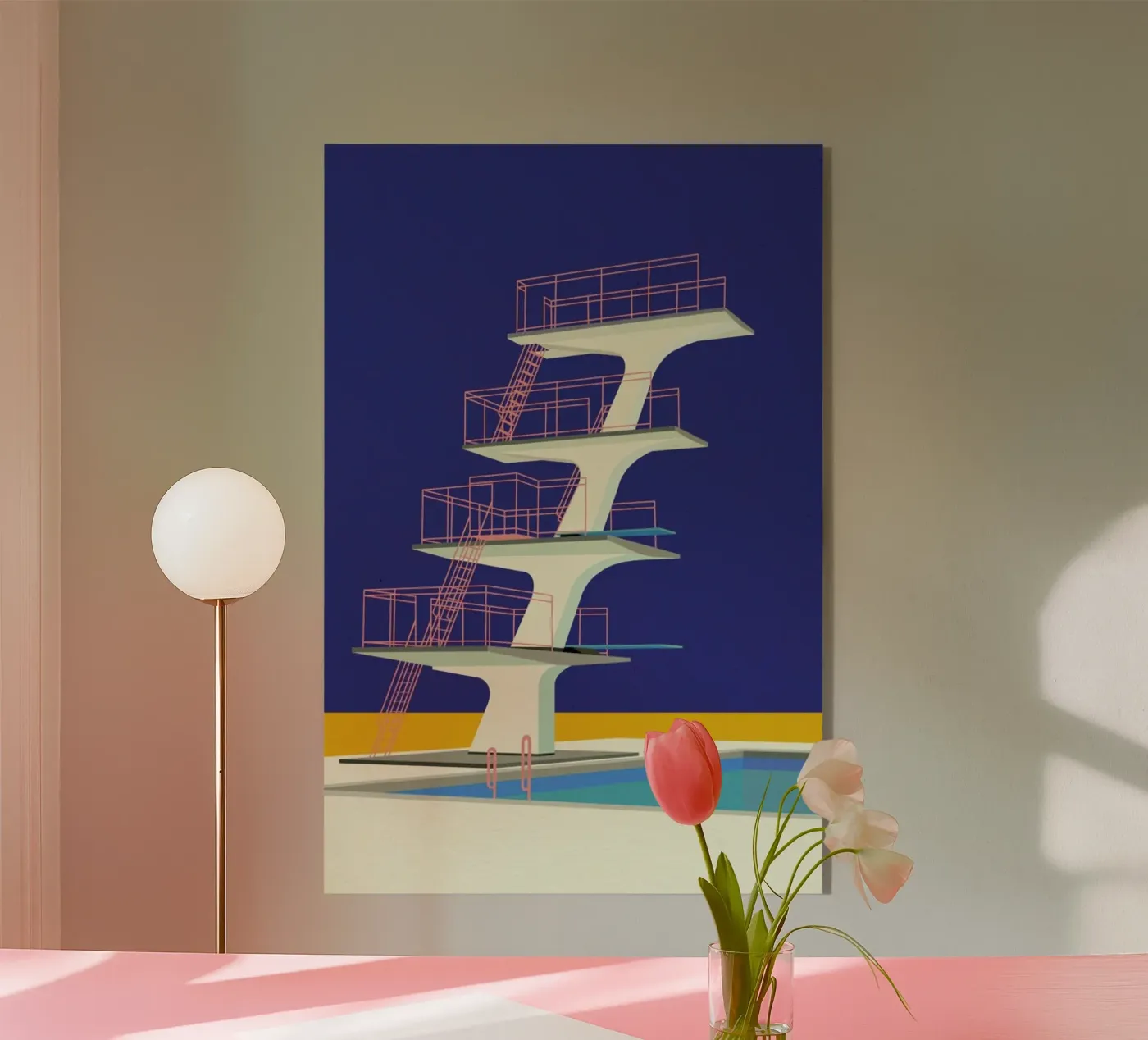 Diving Tower acryl van Rosi Feist