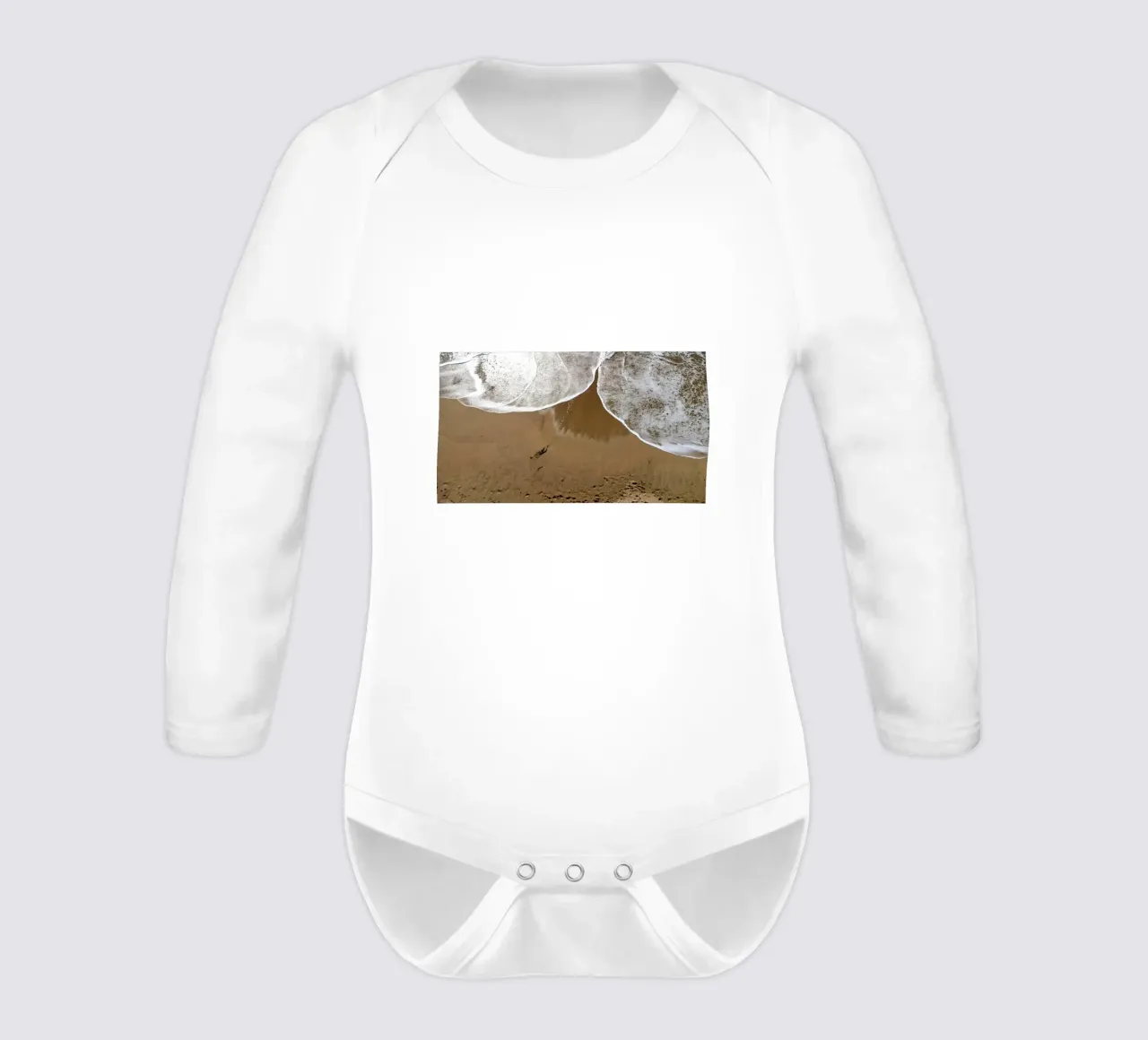 wave in tide patterns long-sleeve baby romper by life of sands