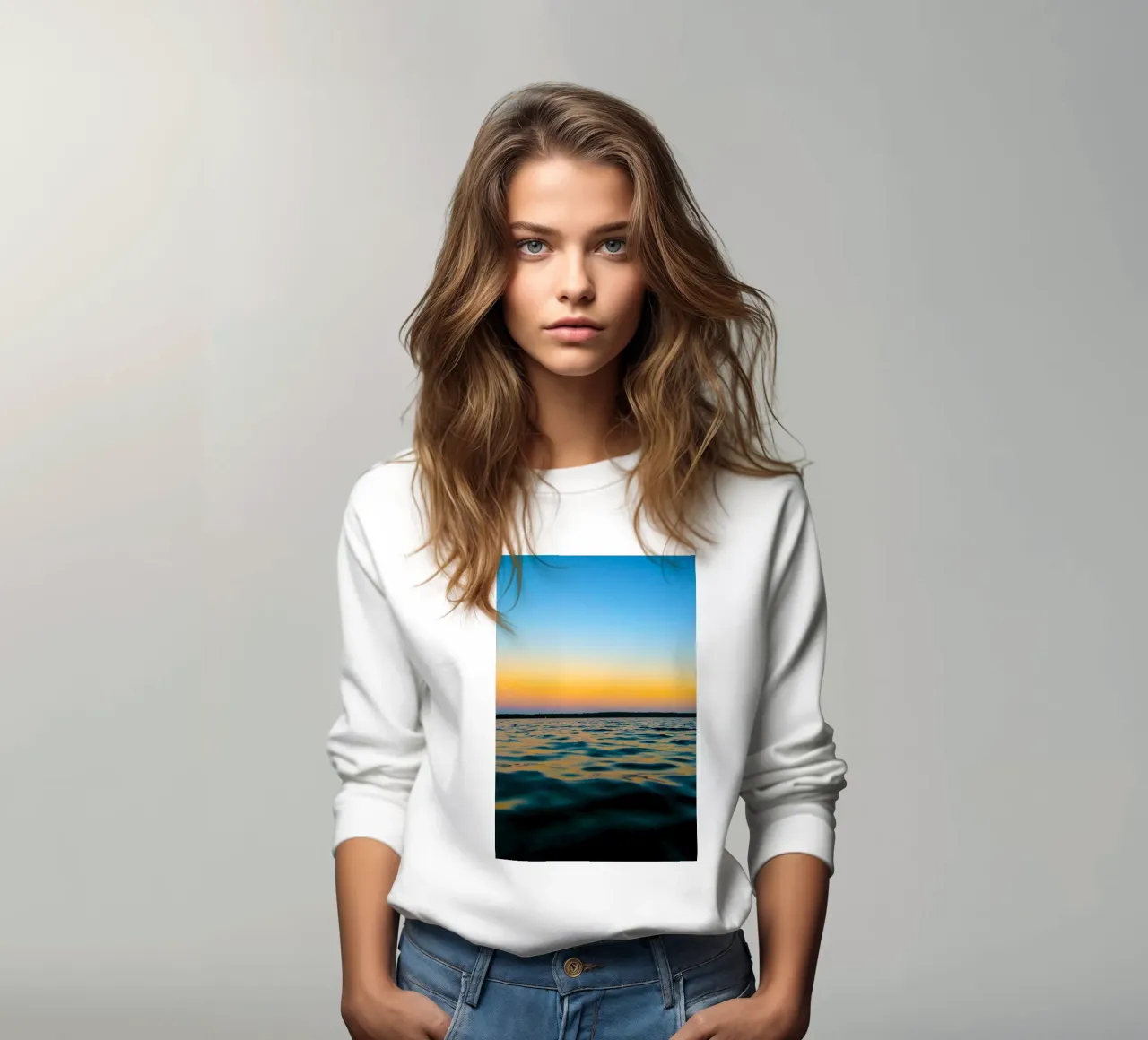 riflessione gradiente oceano e cielo felpa da life of sands