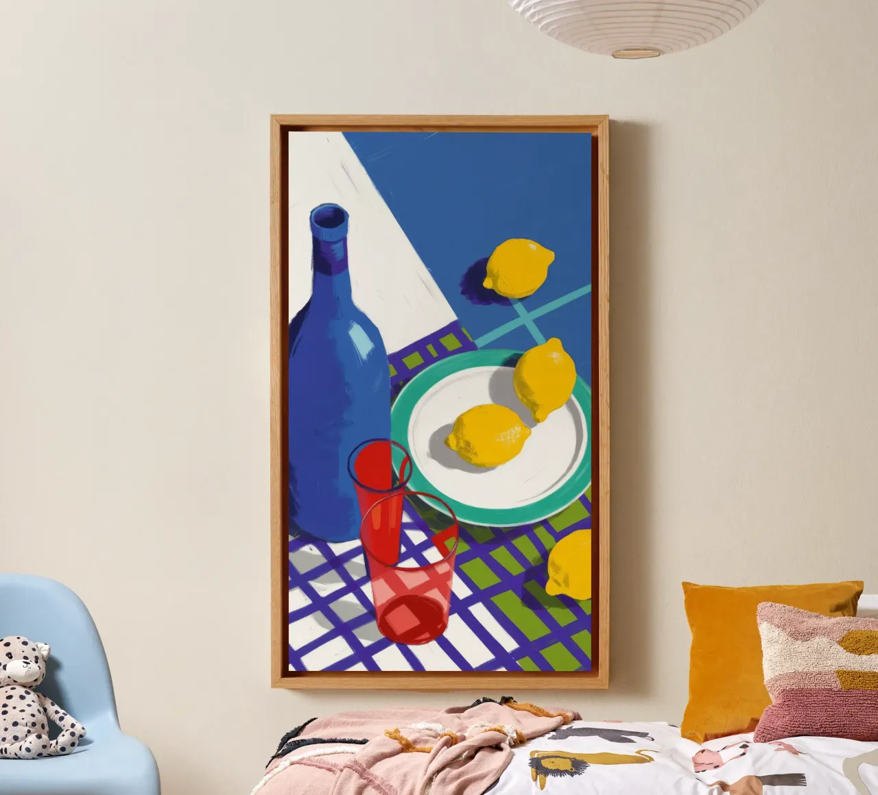Lemon Wine Simplicity canvas with Floater frame by Peak Delusion
