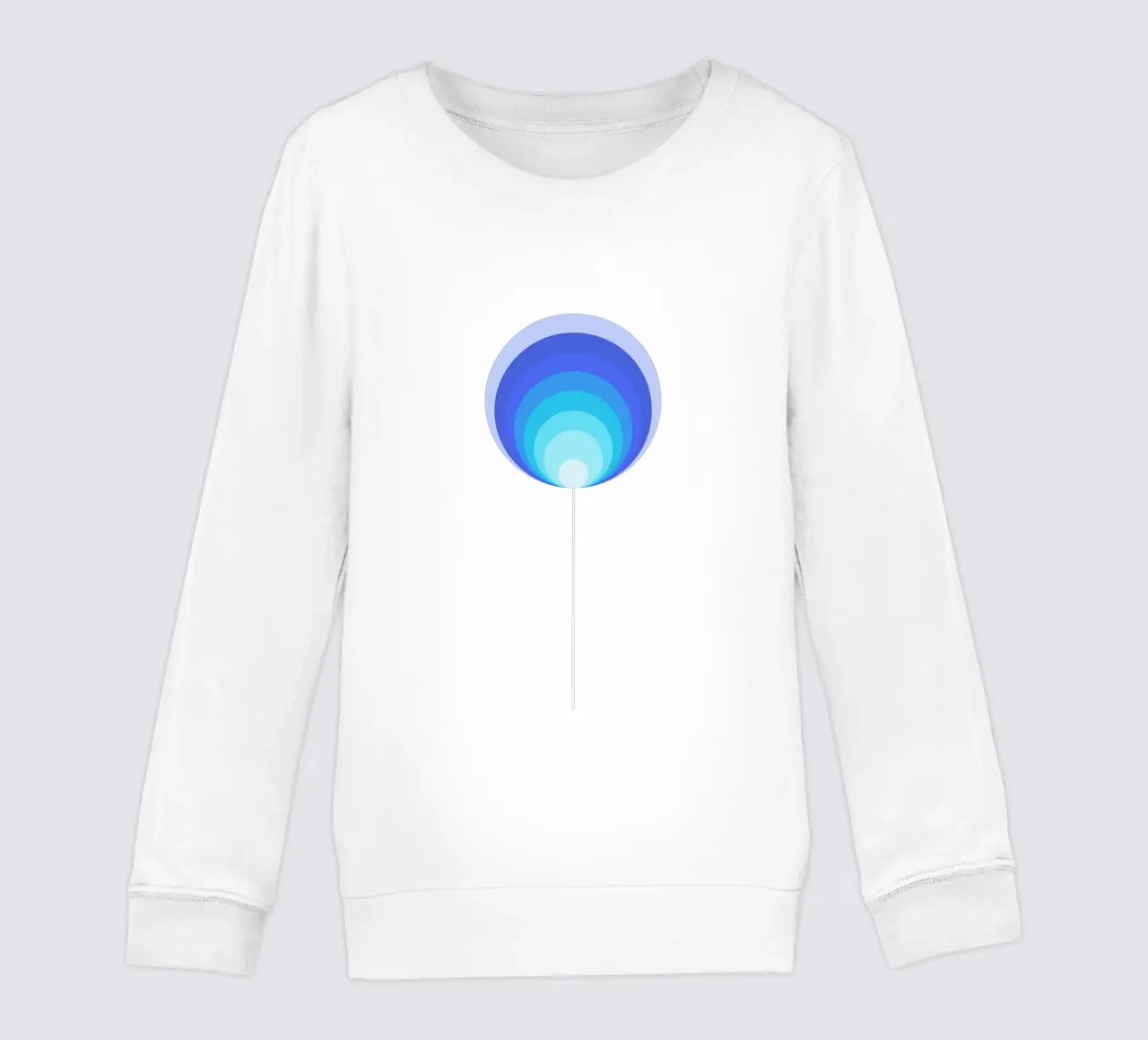 Dunkelblaue Lollipop-Blume, Geometrisches Blumendesign Kinder Sweatshirt von Lilou Art