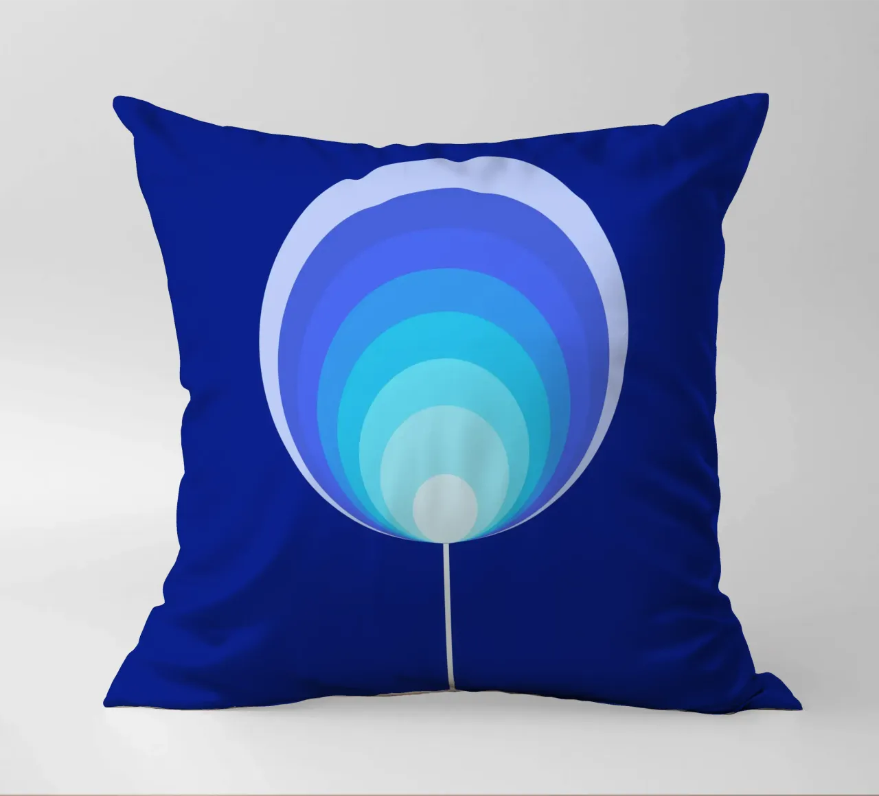 Dunkelblaue Lollipop-Blume, Geometrisches Blumendesign cuscino da Lilou Art