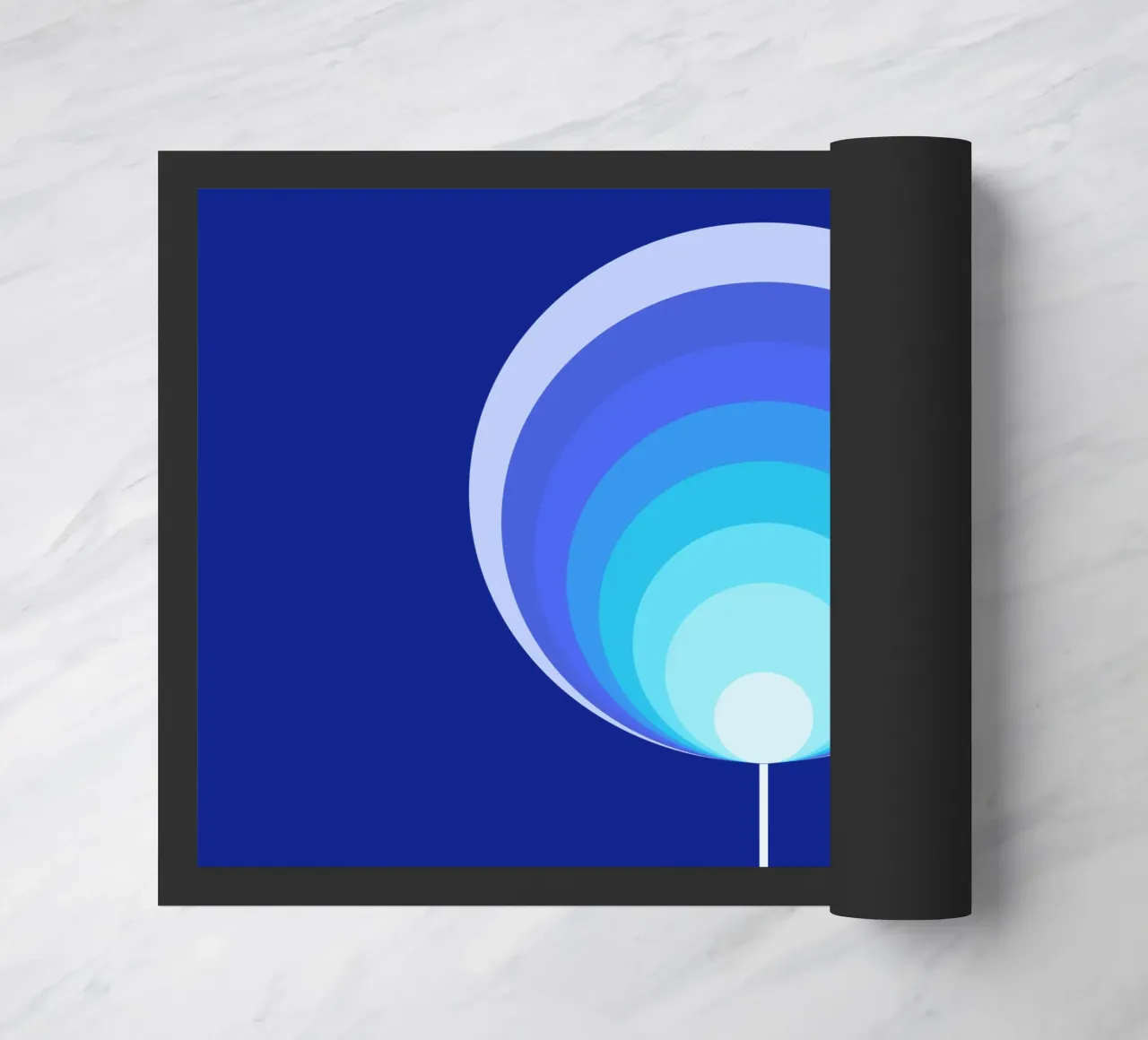 Dunkelblaue Lollipop-Blume, Geometrisches Blumendesign zerbino da Lilou Art