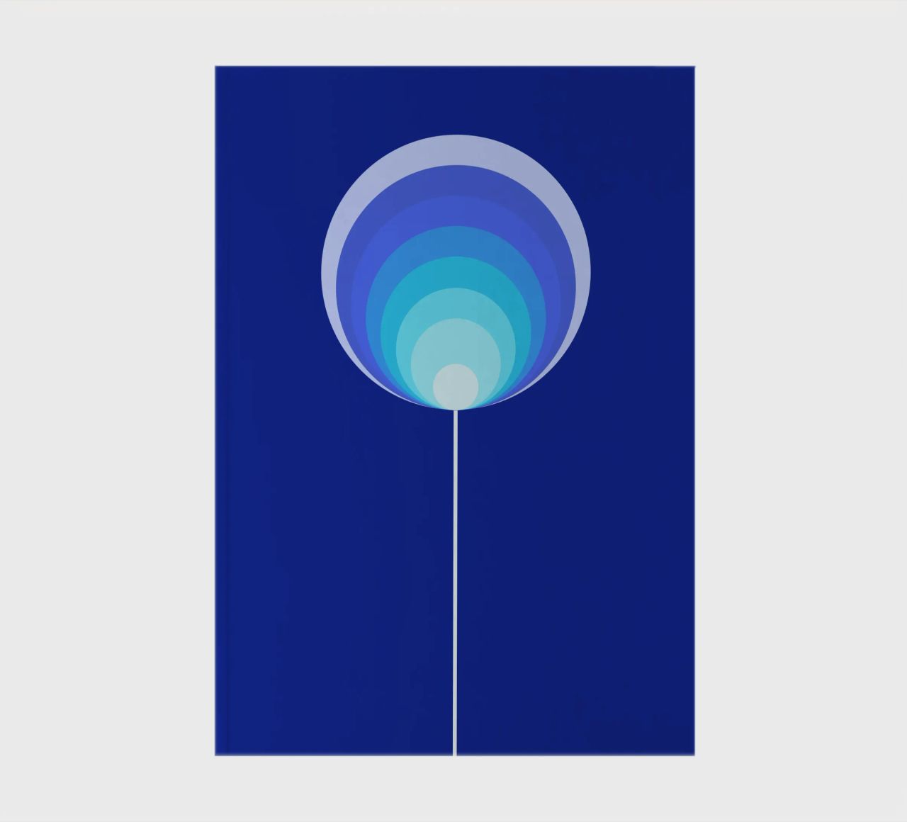 Dunkelblaue Lollipop-Blume, Geometrisches Blumendesign notebook by Lilou Lilou