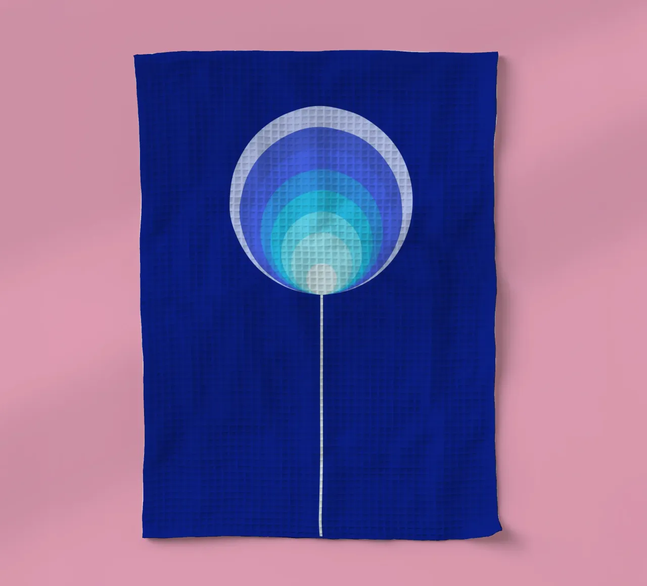 Dunkelblaue Lollipop-Blume, Geometrisches Blumendesign torchon de Lilou Art
