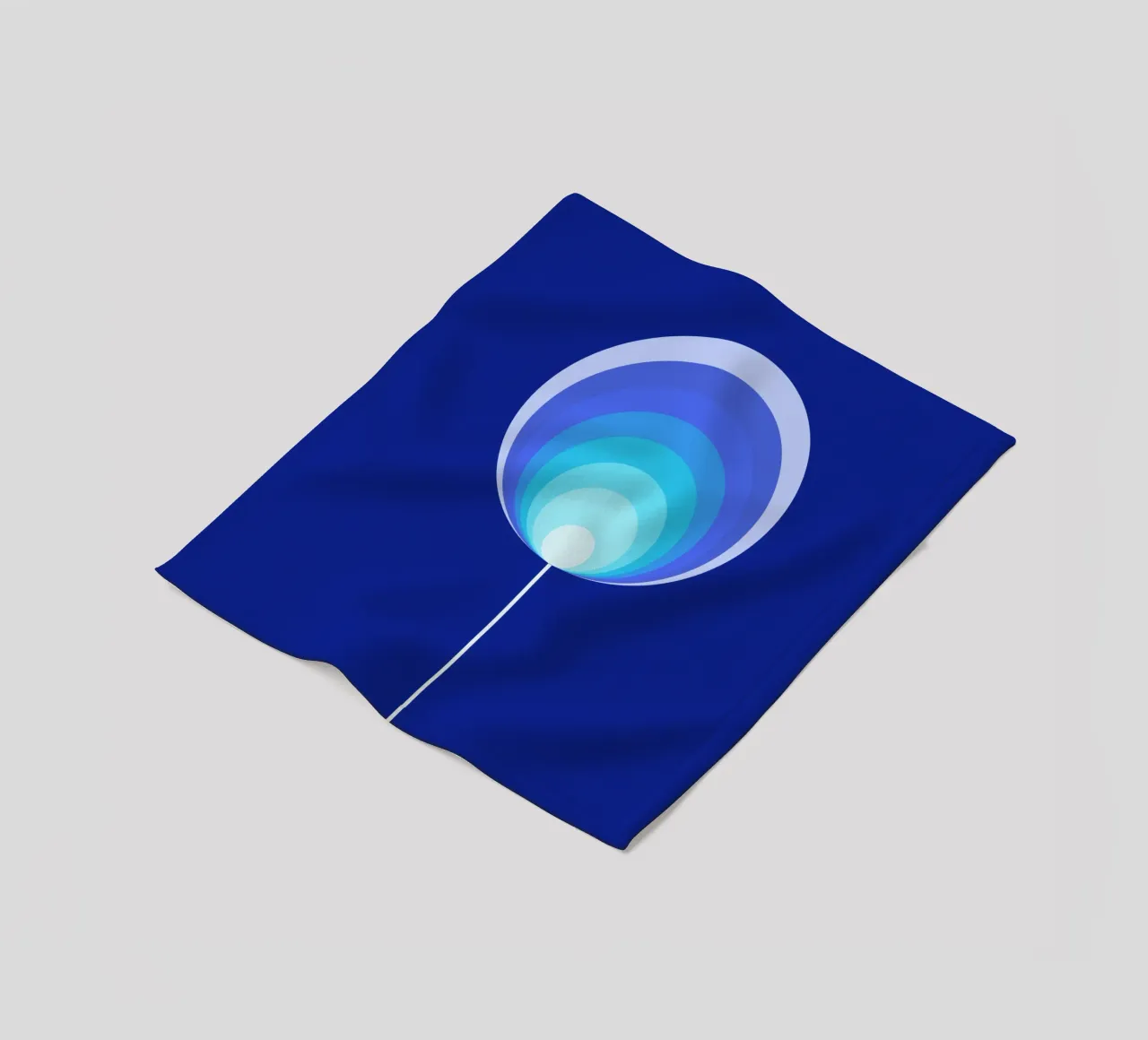 Dunkelblaue Lollipop-Blume, Geometrisches Blumendesign coperta in pile da Lilou Art