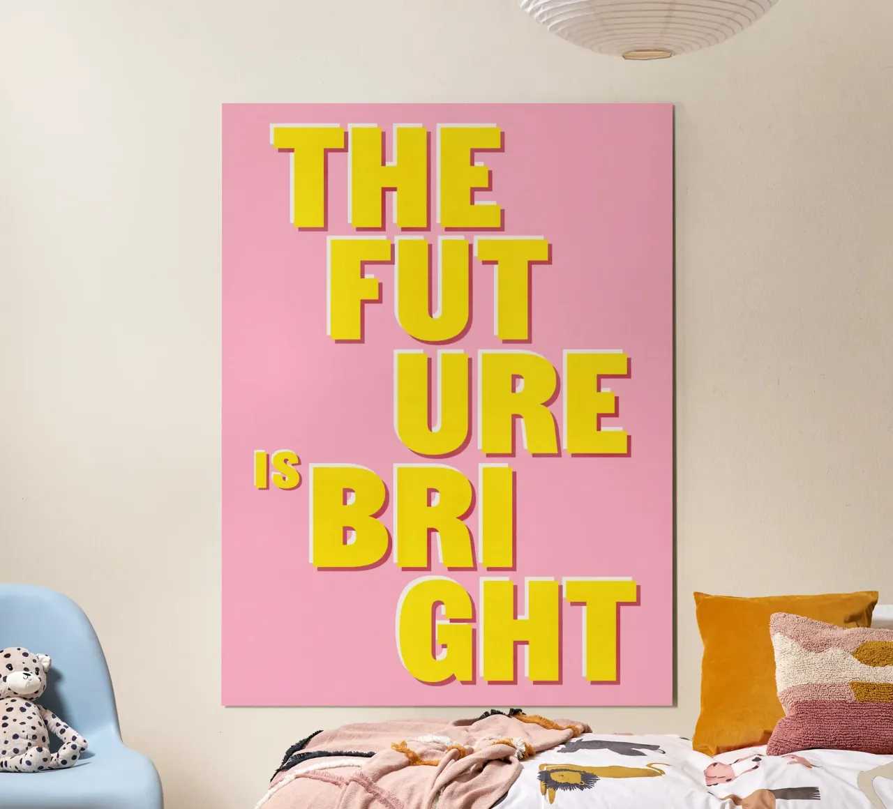 Il poster del futuro è luminoso poster con telaio in legno da showmemars