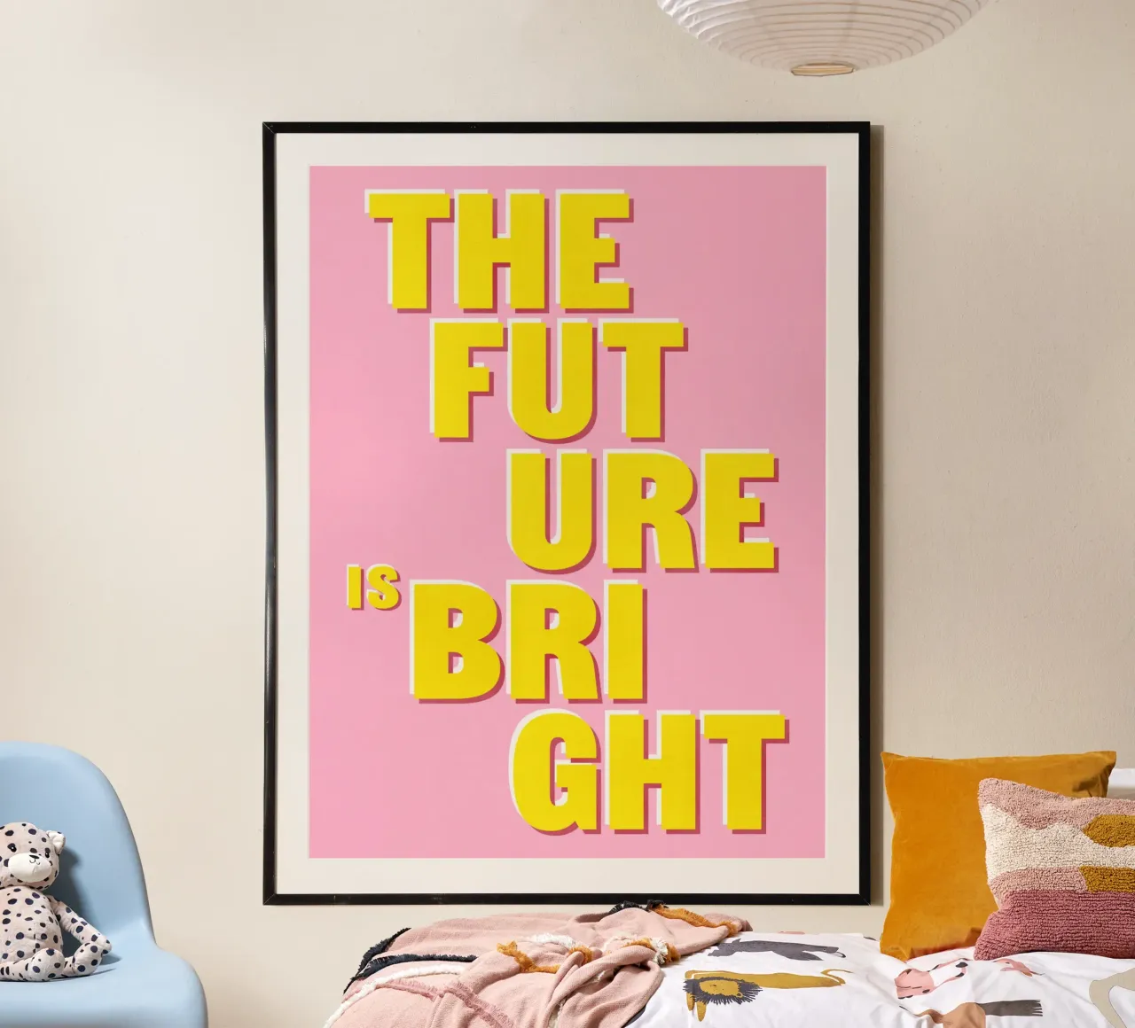 Il poster del futuro è luminoso poster con telaio in legno da showmemars