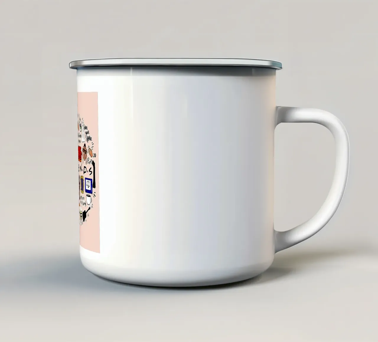 Amici film Art tazza in smalto da ontoseno