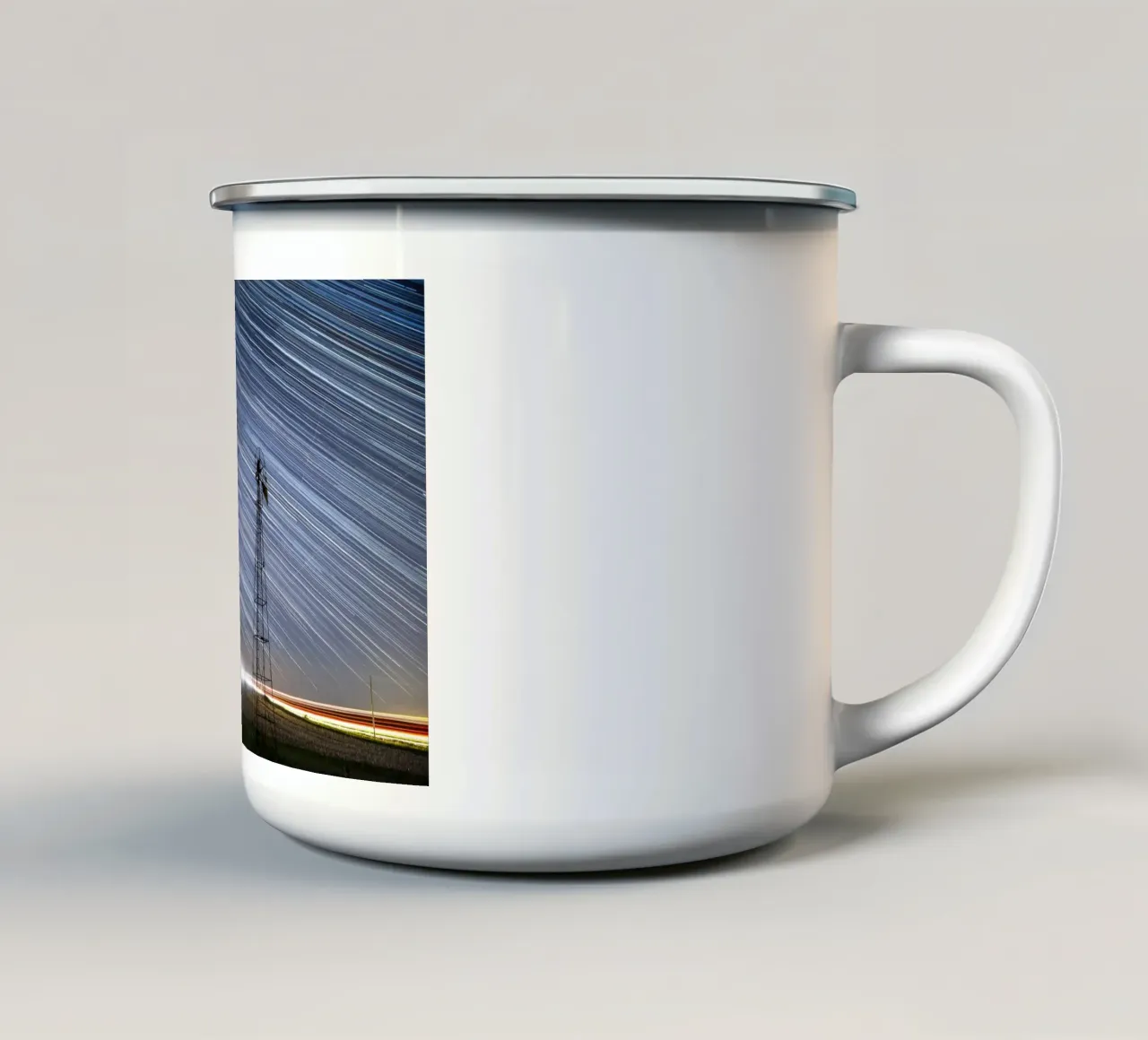 mulino a vento con stelle tazza in smalto da space words