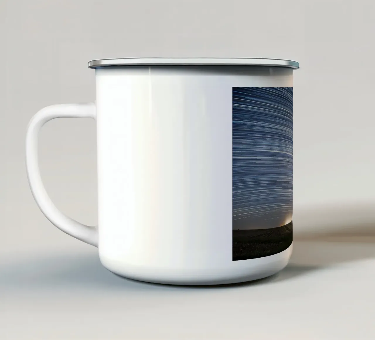mulino a vento con stelle tazza in smalto da space words