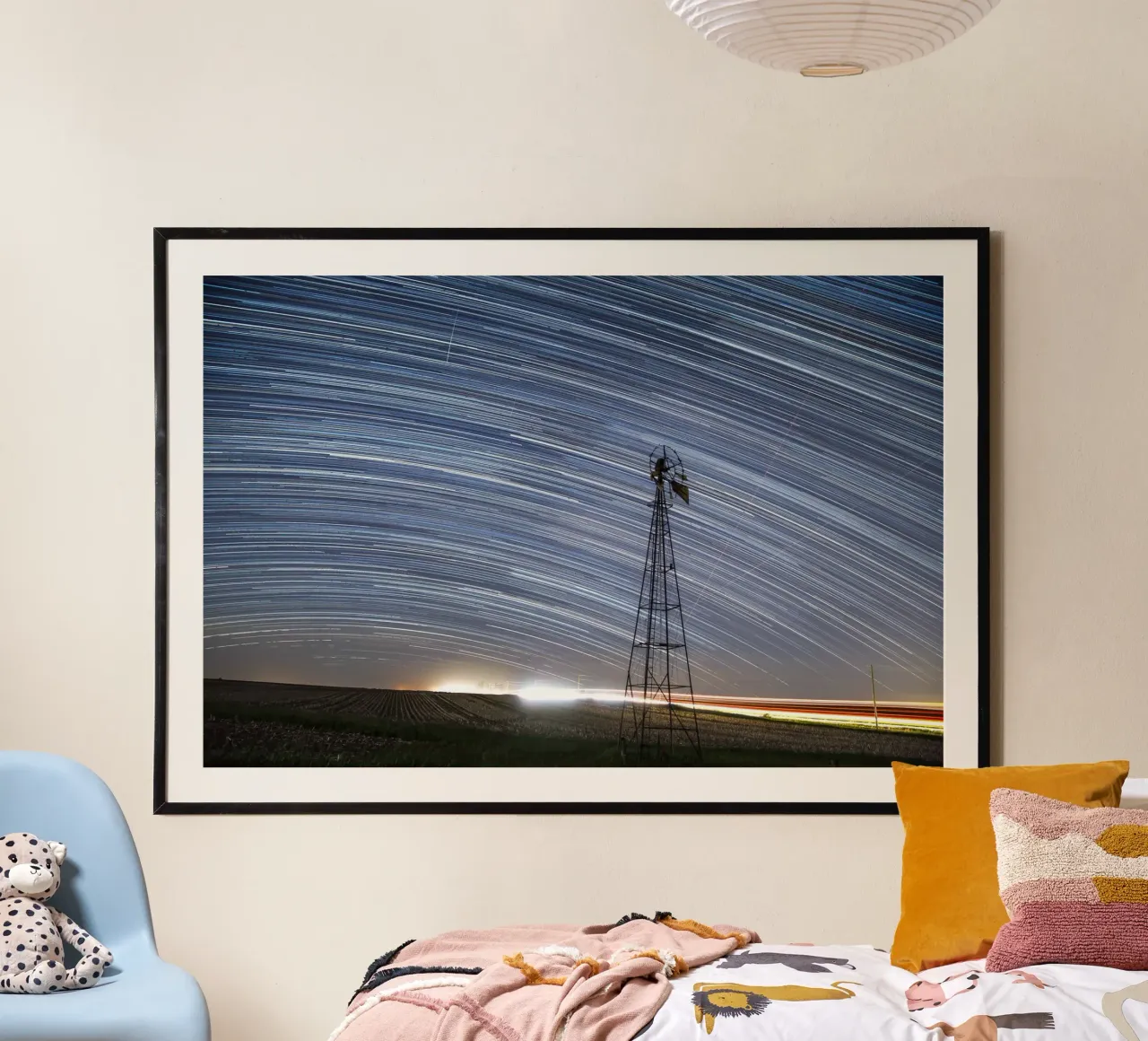 mulino a vento con stelle poster da space words