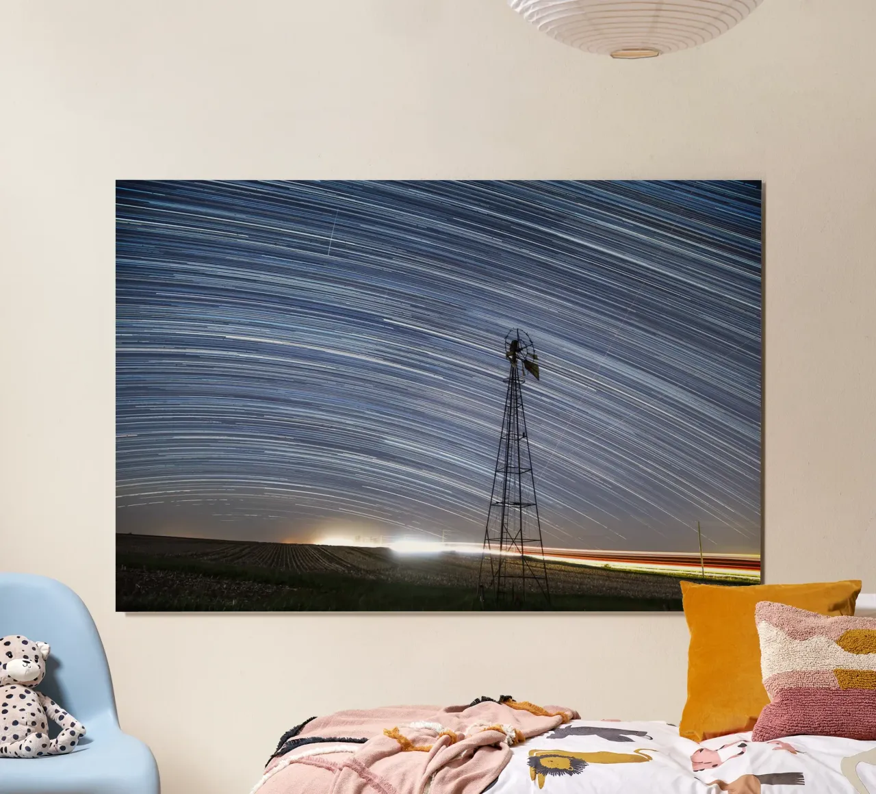 mulino a vento con stelle poster da space words