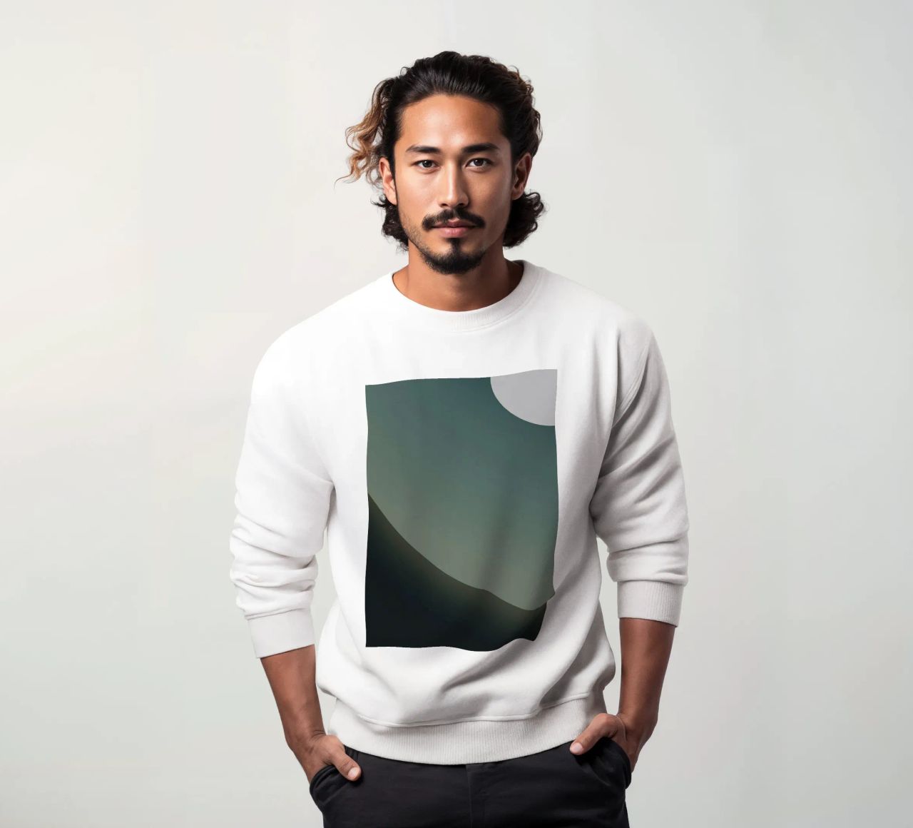 círculo curva gradiente sudadera de space words