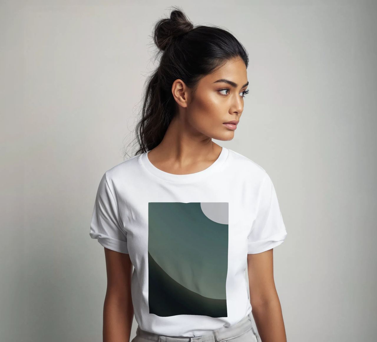 círculo curva gradiente camiseta de space words