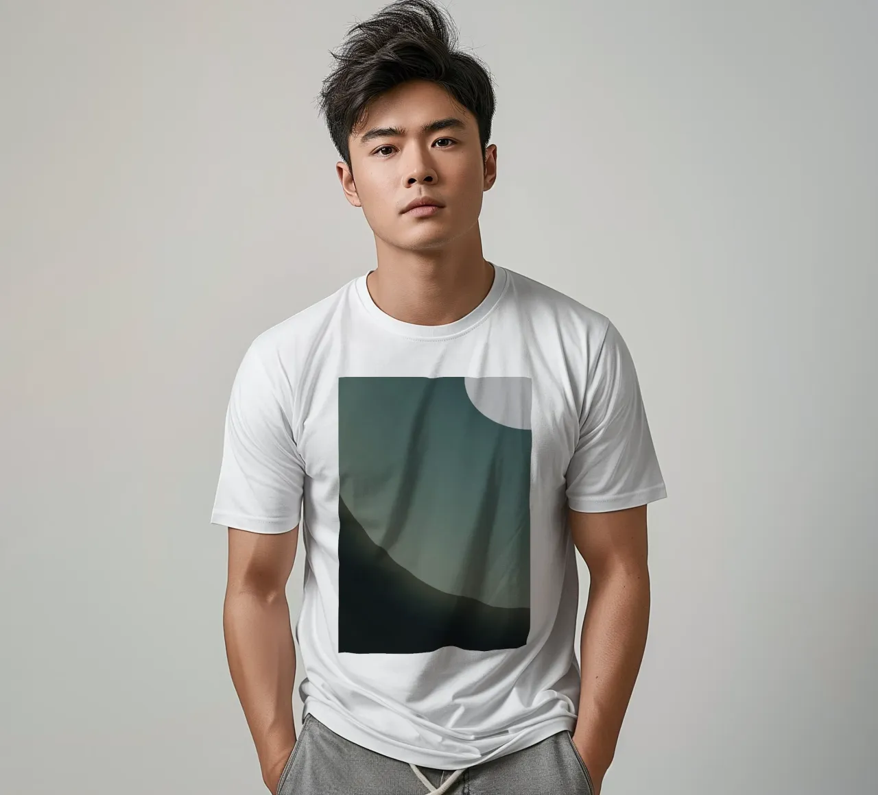 gradiente della curva del cerchio t-shirt da space words