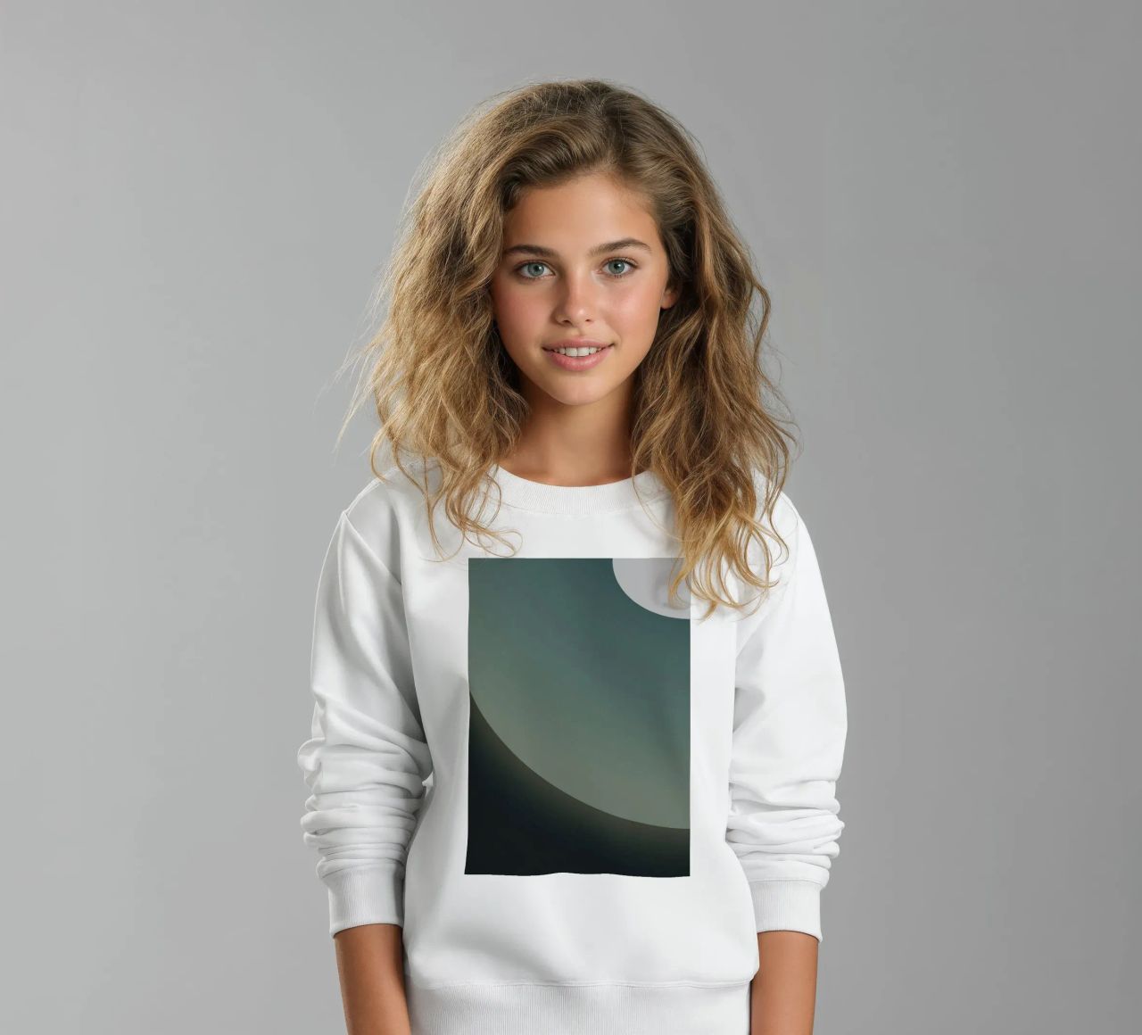 círculo curva gradiente sudadera para niño de space words