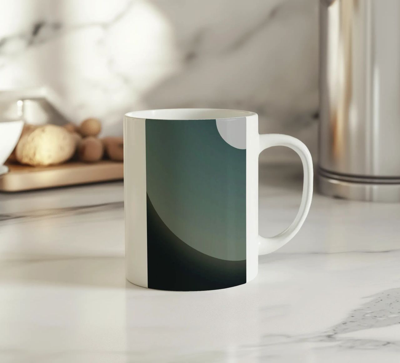 gradiente della curva del cerchio tazza in ceramica da space words
