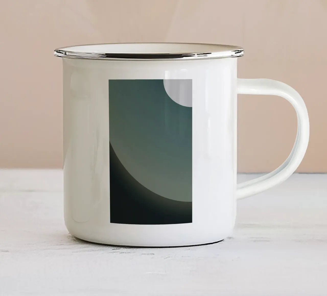 cercle courbe gradient mug en émail de space words