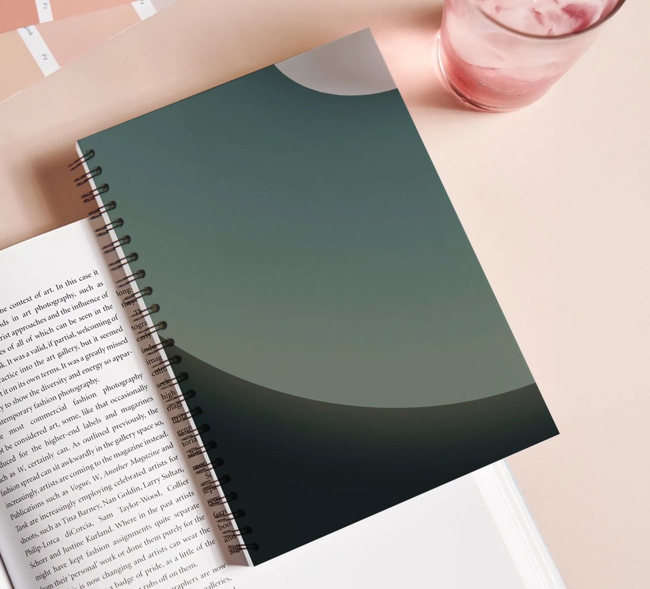 circle curve gradient spiral notebook by space words
