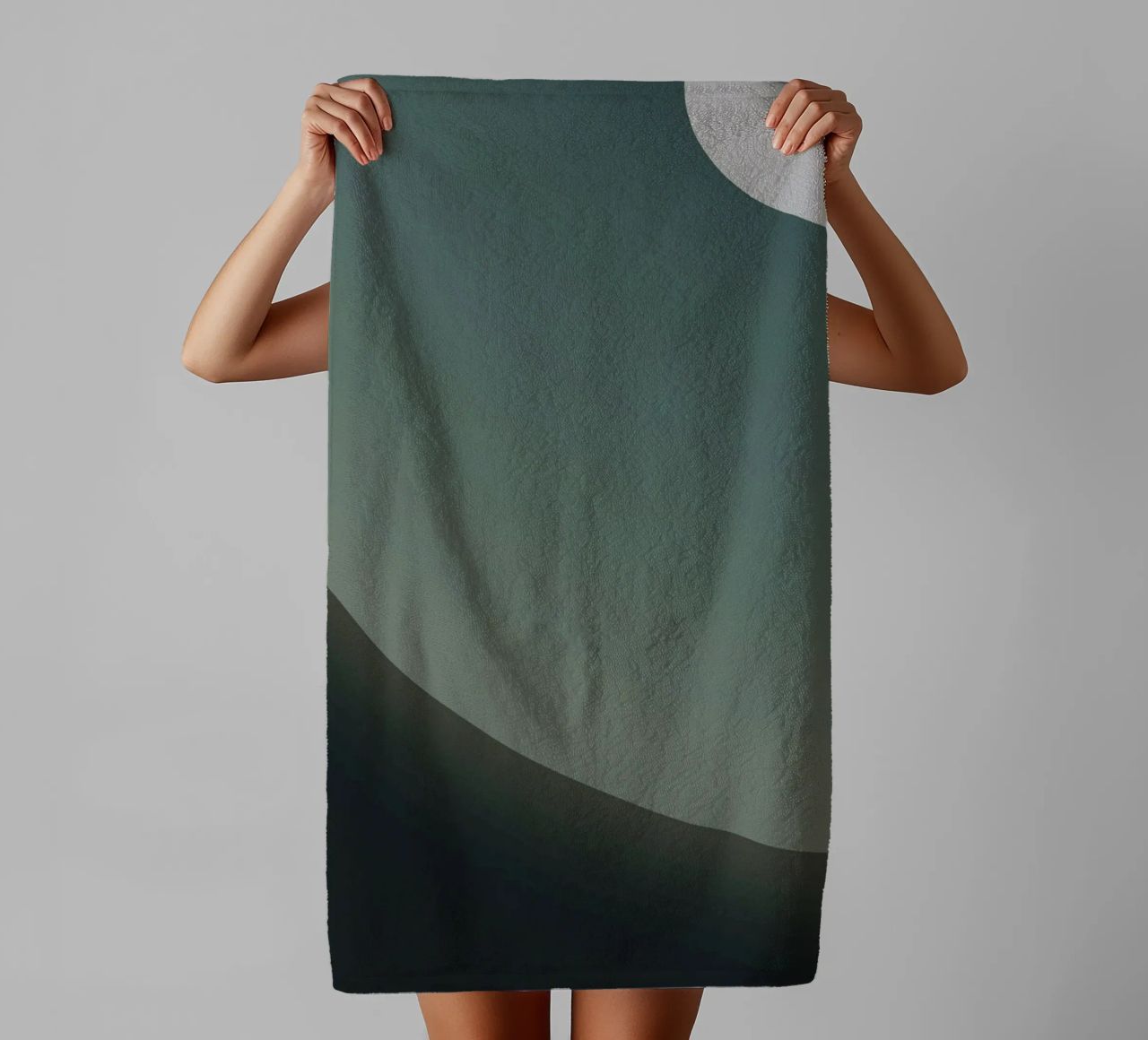 circle curve gradient towel by space words
