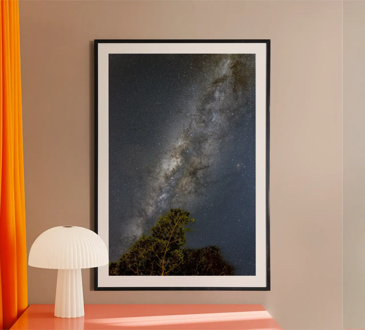 cielo notturno notturno poster con telaio in plastica da space words