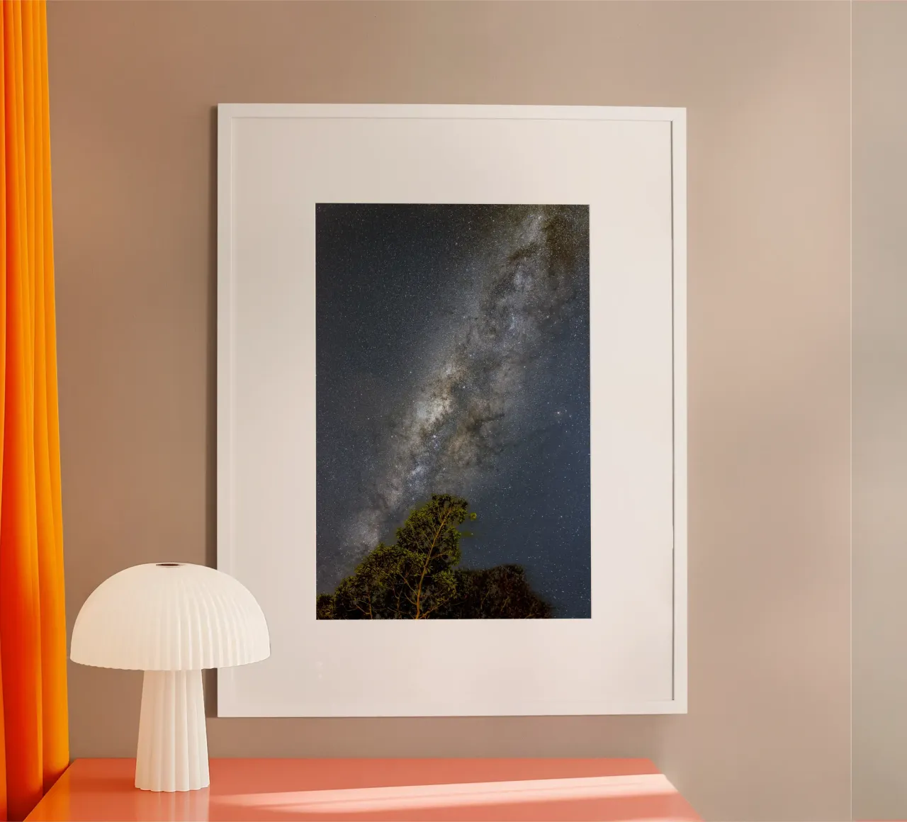 cielo notturno notturno poster con telaio in plastica da space words