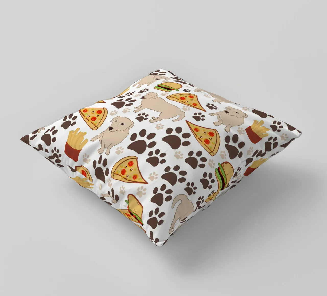 Cane con fast food cuscino da gulsengunel