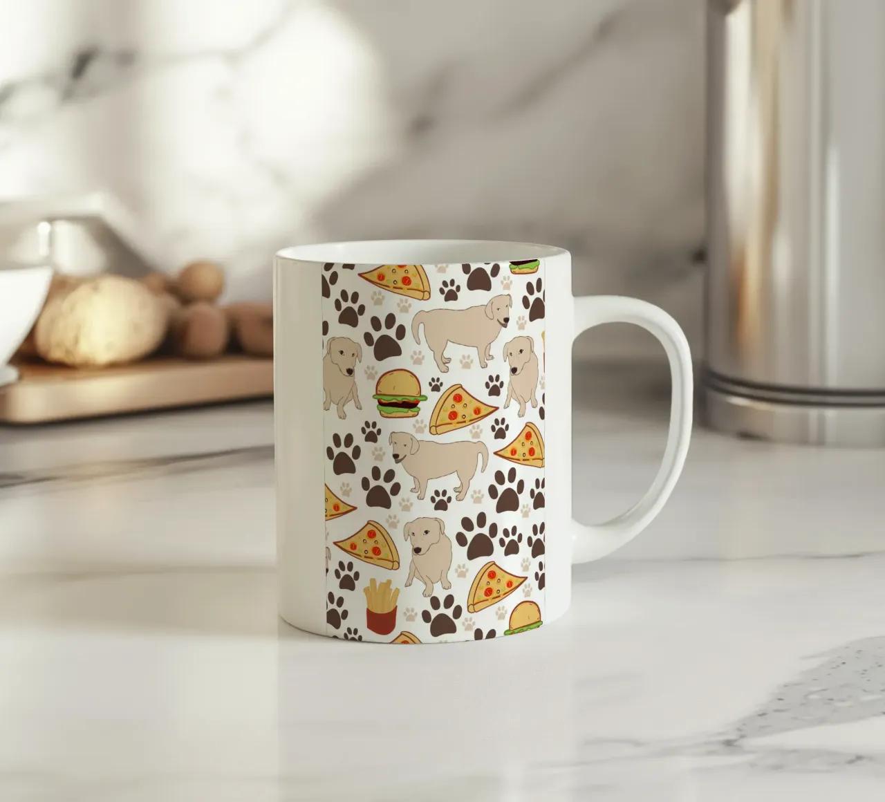 Cane con fast food tazza in ceramica da gulsengunel