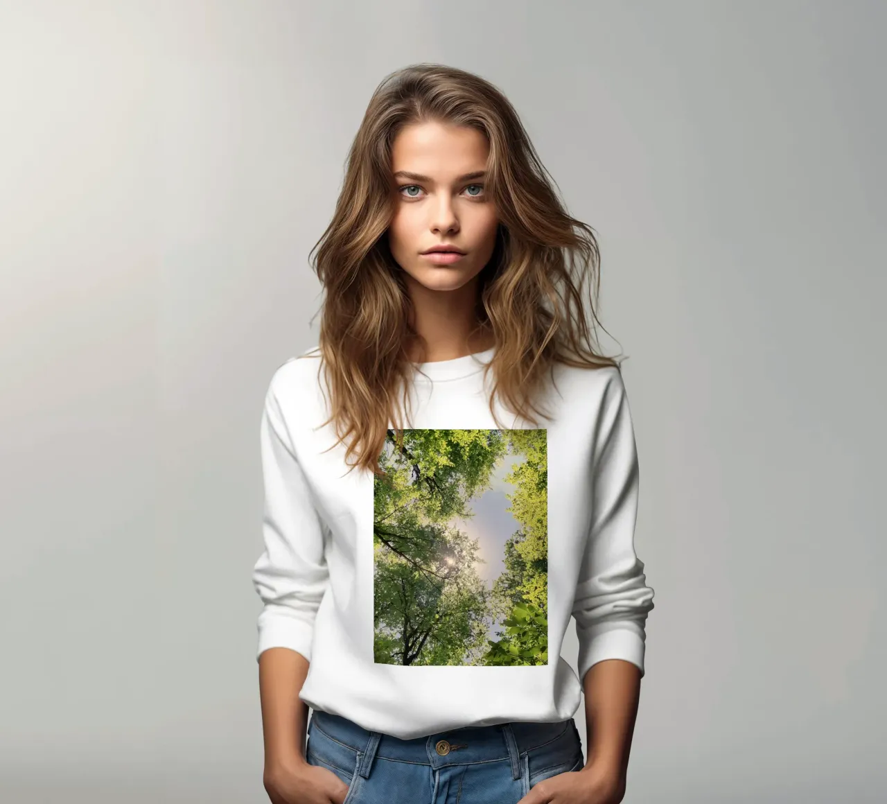 sunlight through trees sweatshirt by space words