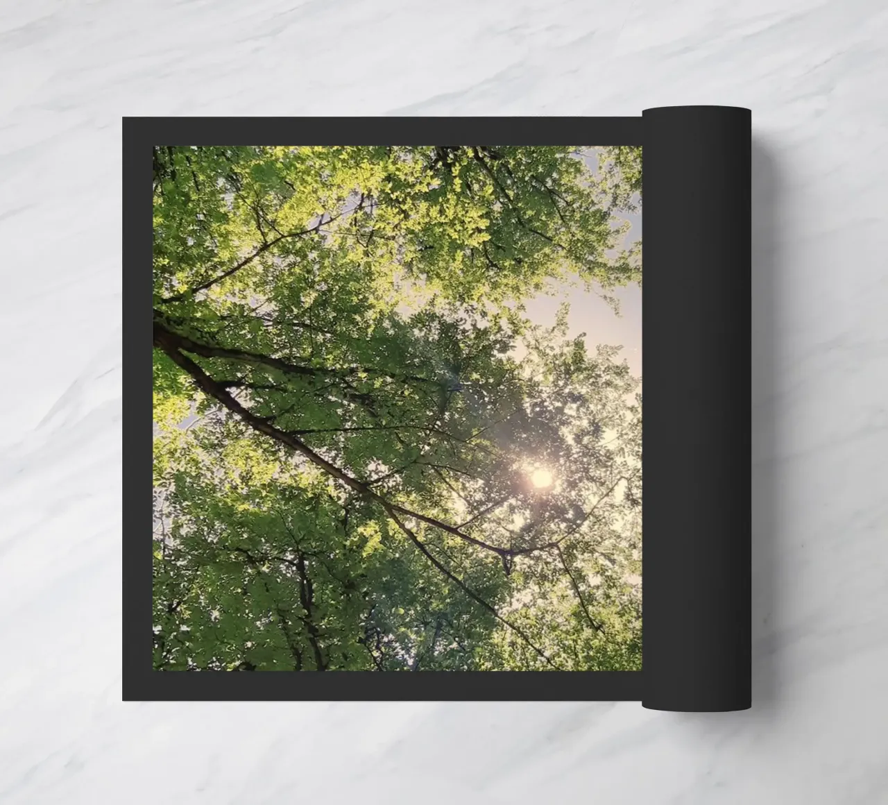 sunlight through trees doormat by space words