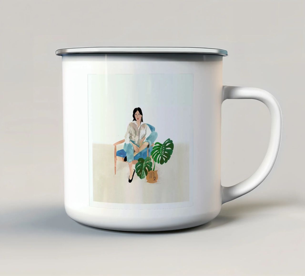 Virgo tazza in smalto da Laura Page