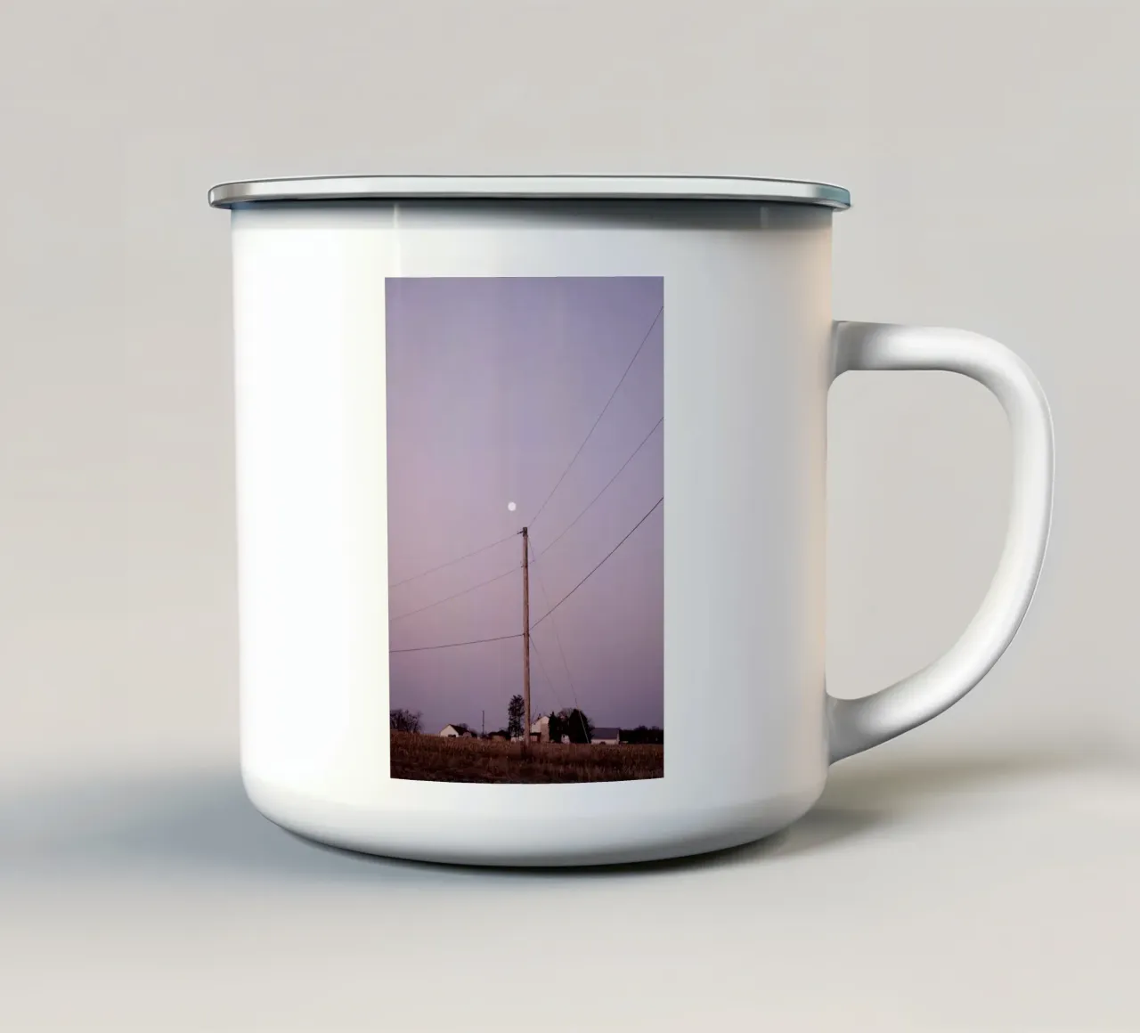linee elettriche calme tazza in smalto da space words