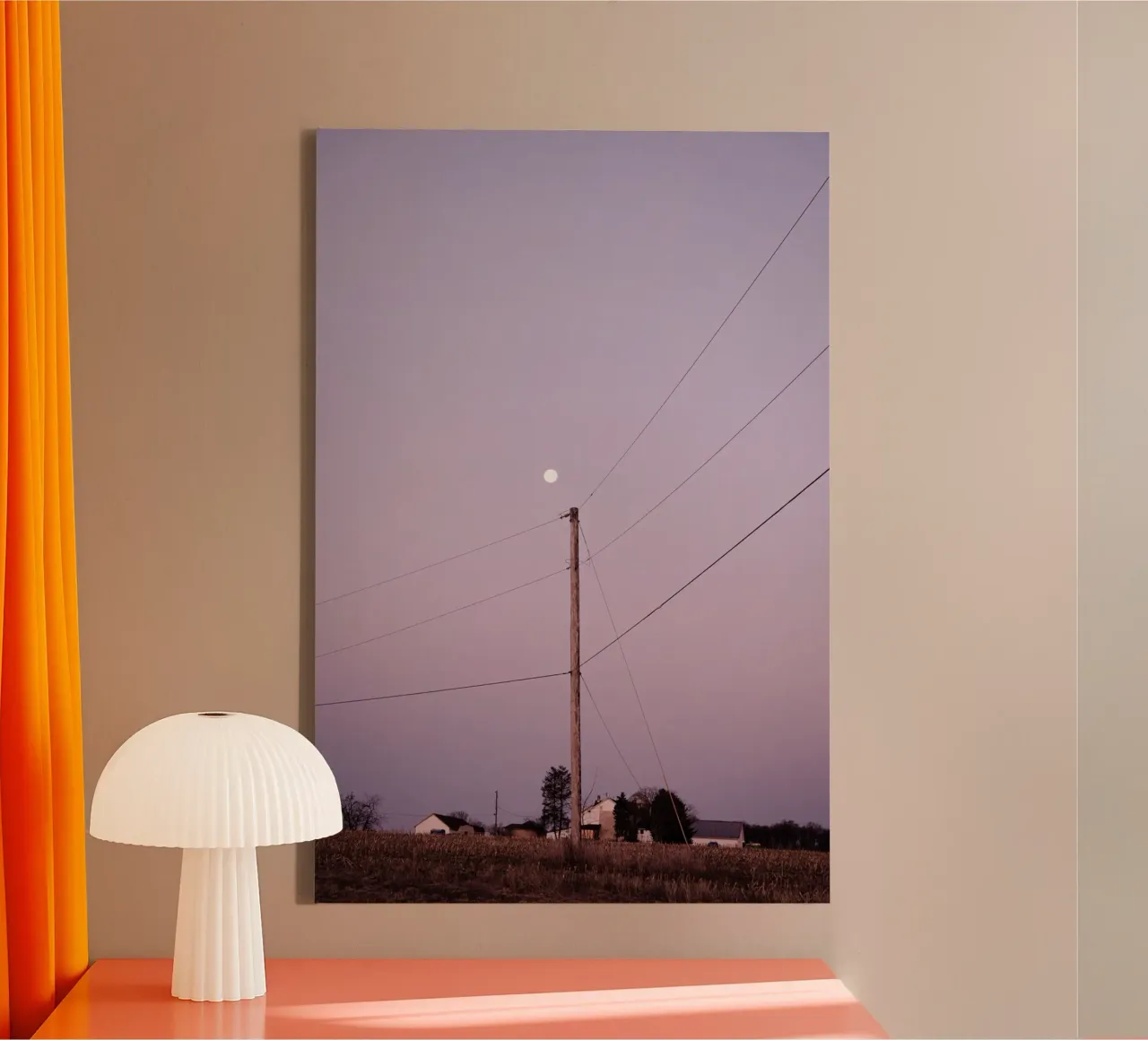 hoogspanningskabels rustig canvas met Baklijst van space words