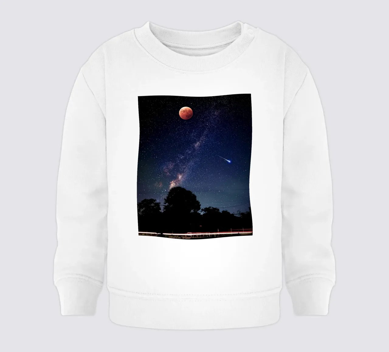 luna di sangue con stella cadente felpa neonato da space words
