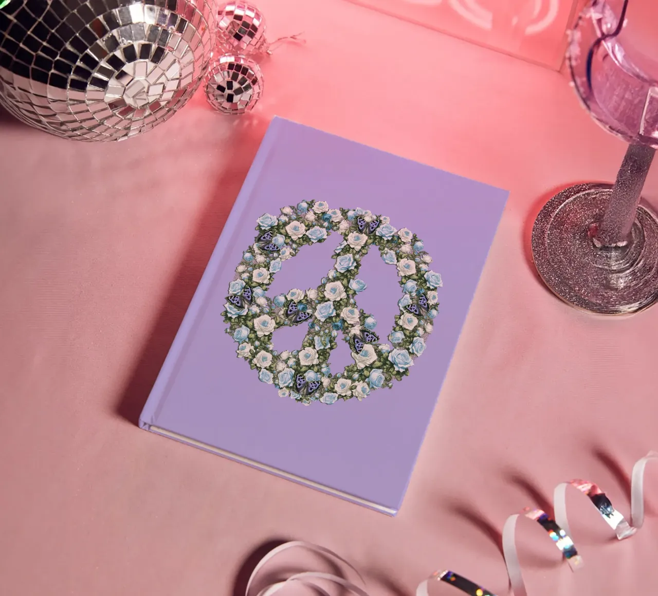 Vintage Blue Peace Roses notebook by Nina May Design Studio