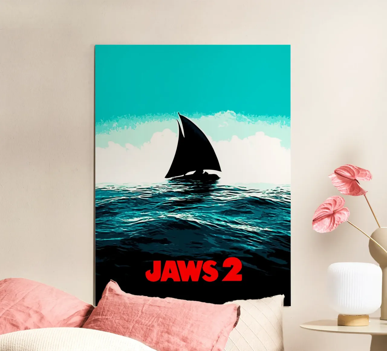 Jaws 2 film Art poster con telaio in plastica da ontoseno