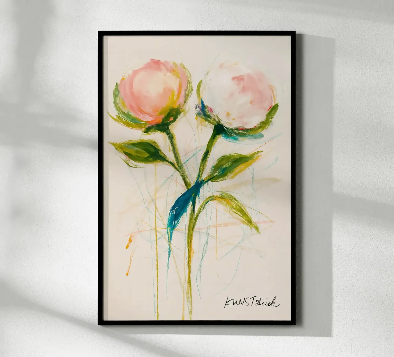 Poésie florale poster avec cadre en aluminium de KUNSTstück