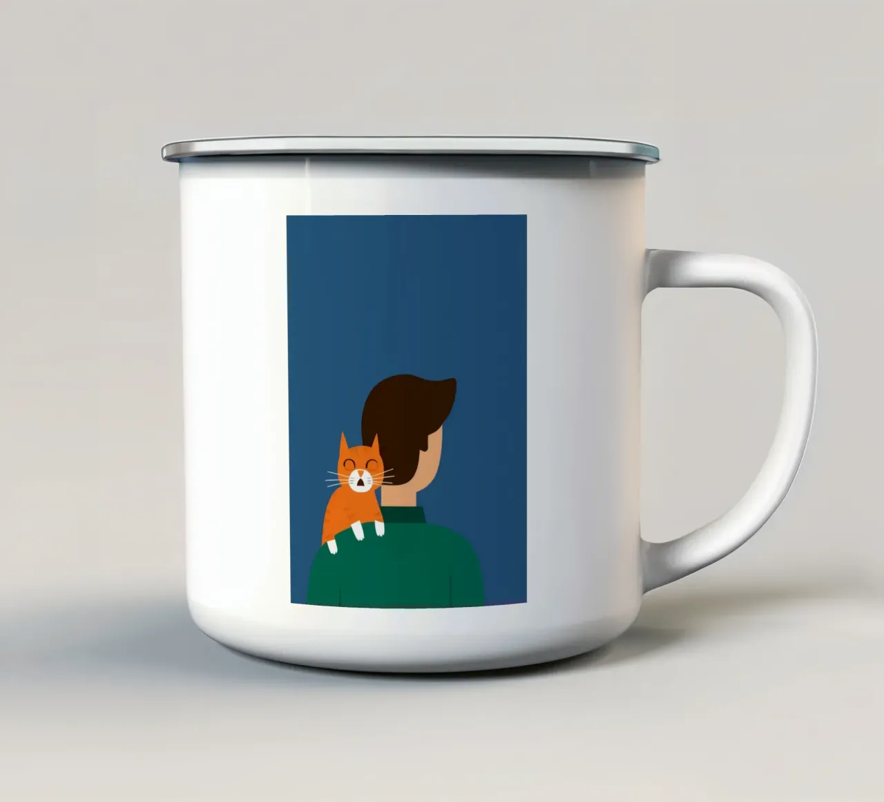 Compagno di spalla felino tazza in smalto da Peak Delusion