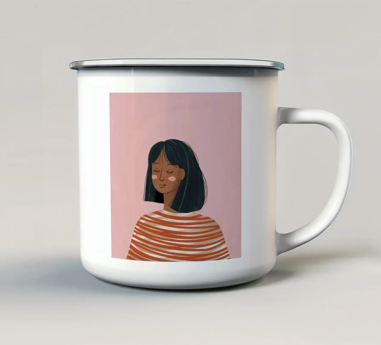 Gestreifter Pullover Serenity Emaille Tasse von Peak Delusion