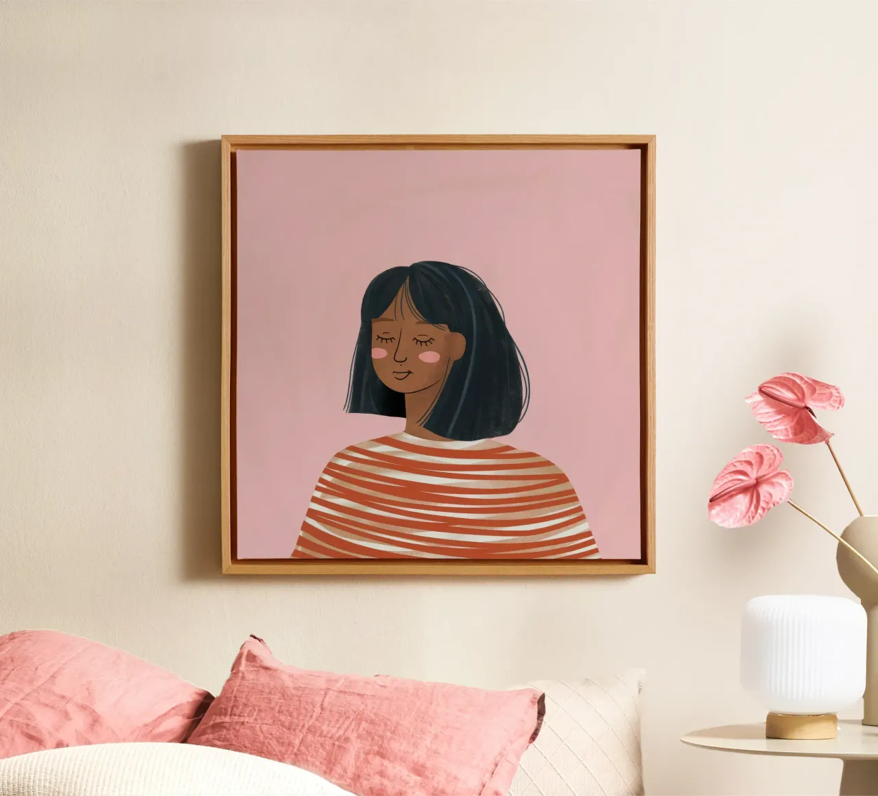Gestreepte trui Serenity canvas met Baklijst van Peak Delusion