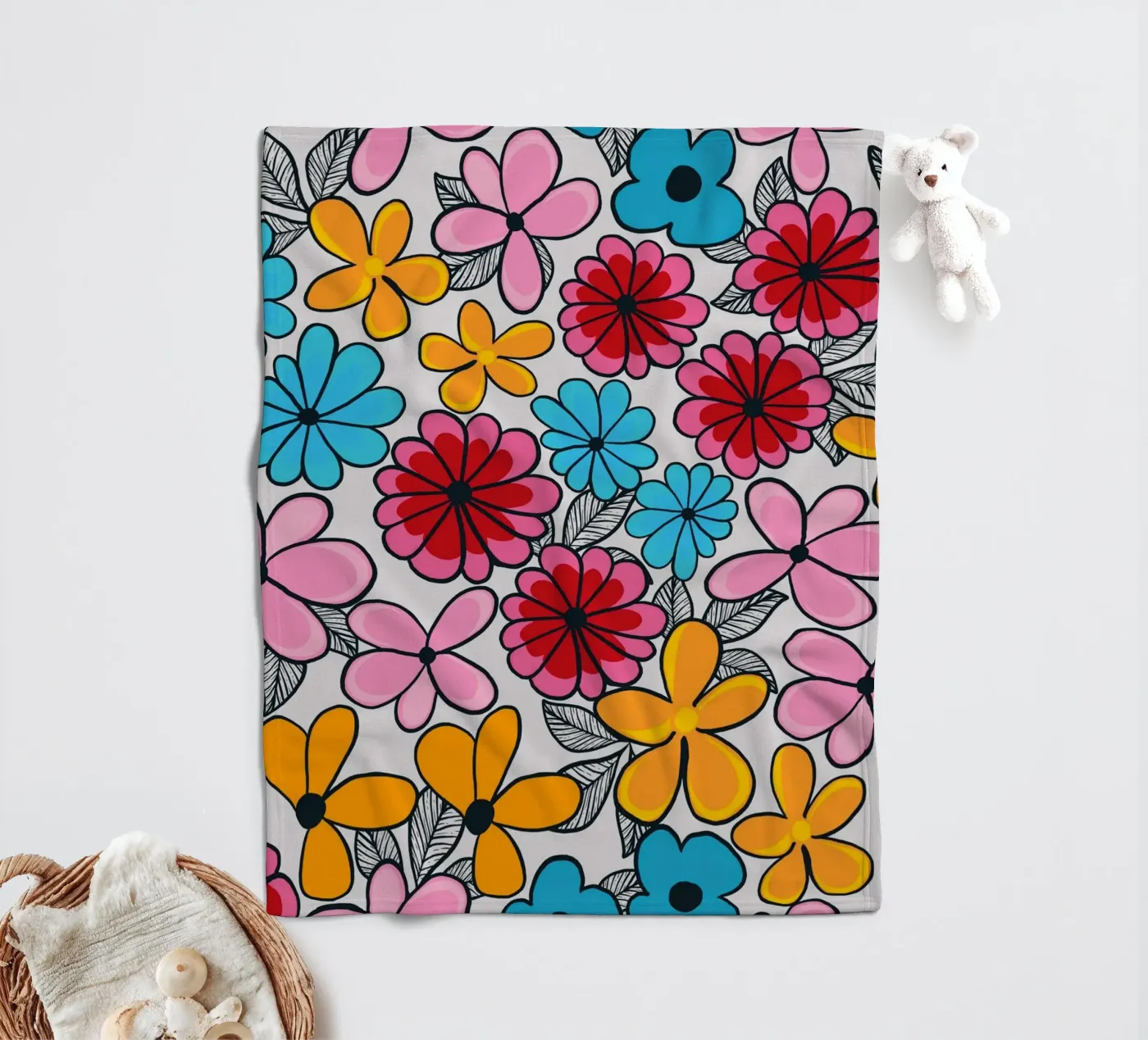 Summer love pattern fleece blanket by gulsengunel