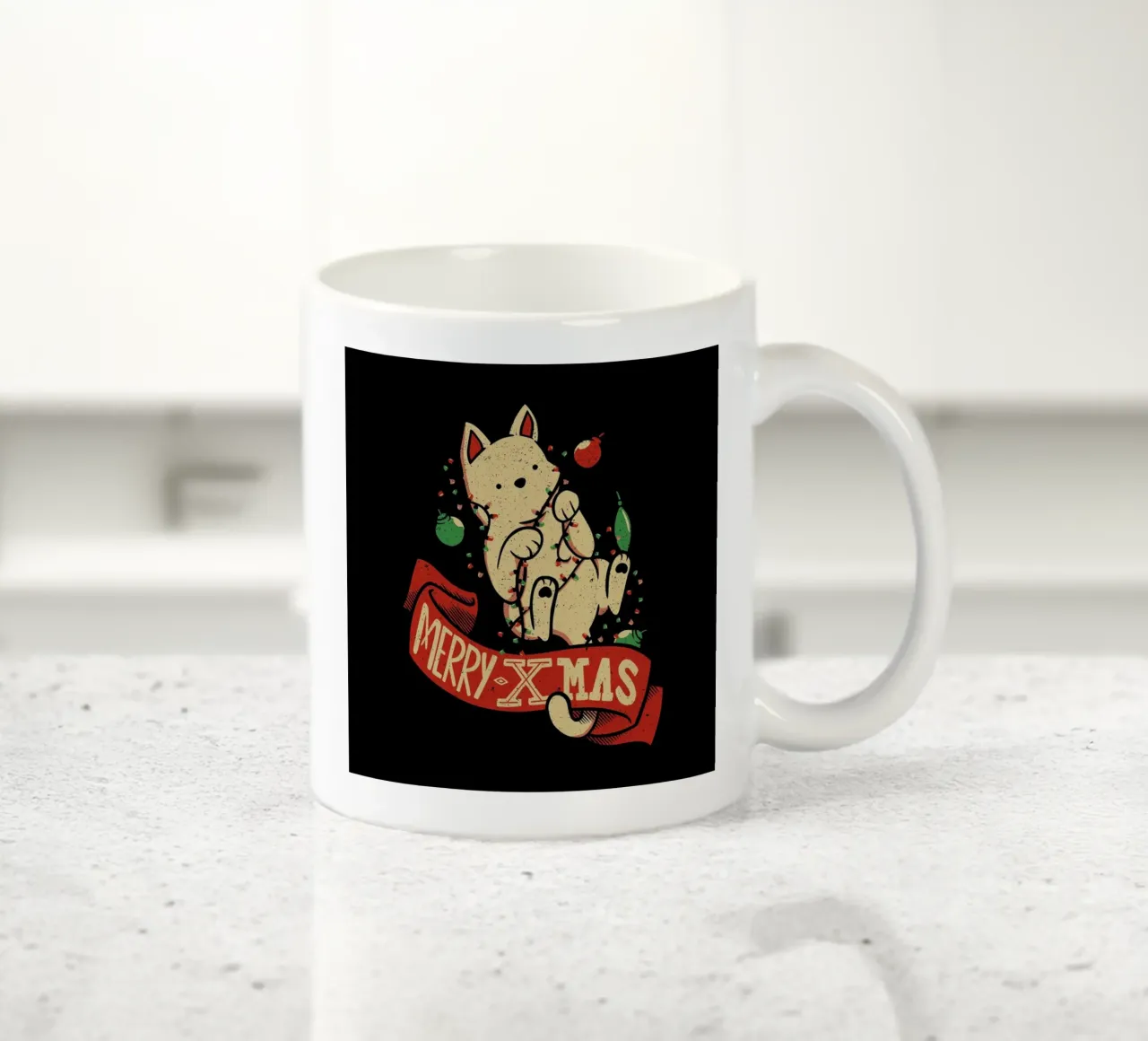 Merry Xmas Cat tazza in ceramica da Tobe Fonseca