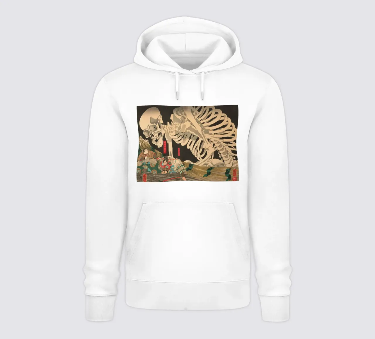 Samurai che combatte contro uno scheletro gigante - Ukiyo-e giapponese d'epoca felpa con cappuccio da Masterpieces Of Japanese Art
