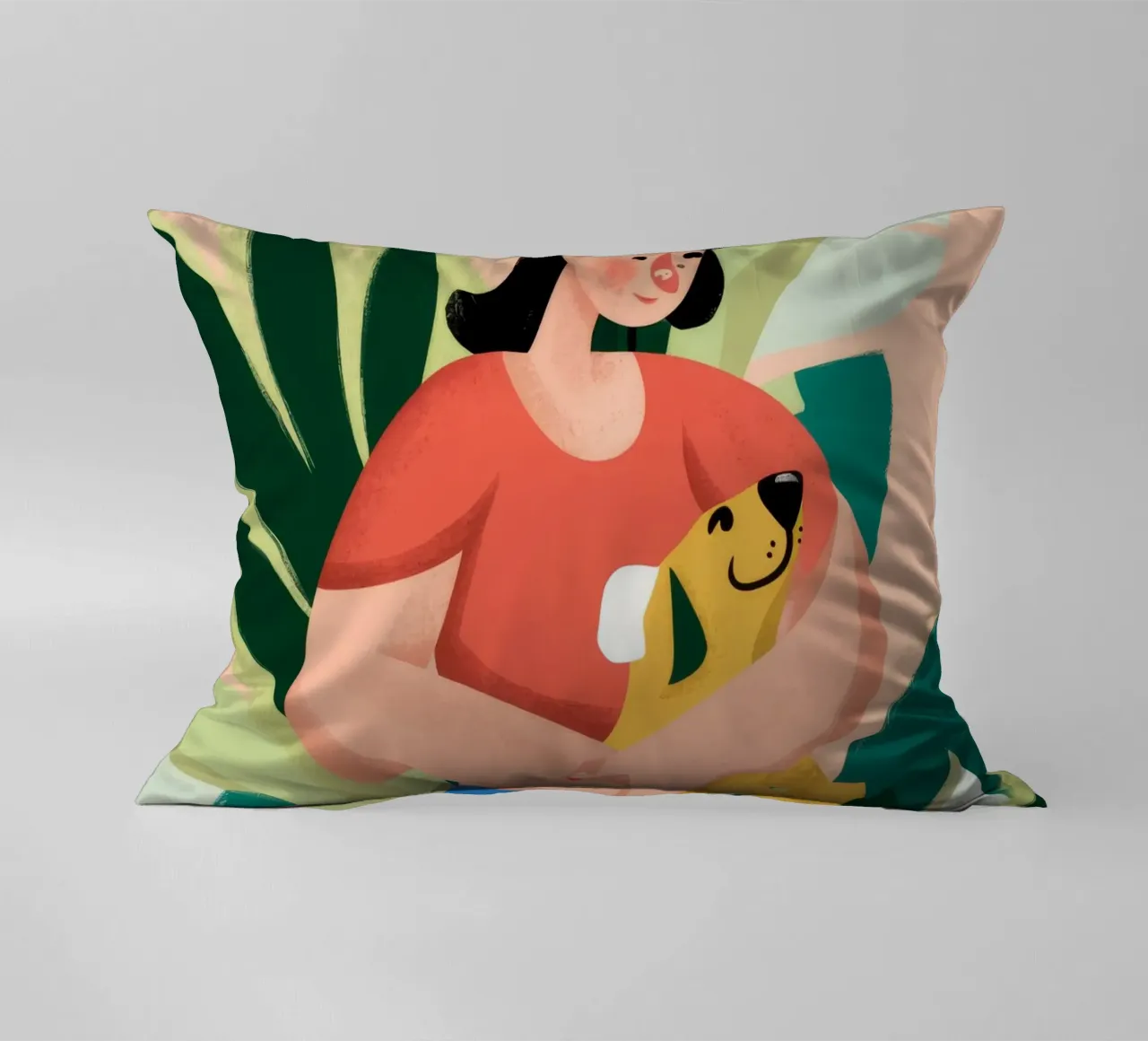 Lemon Holding Ease decorative cushion by Peak Delusion