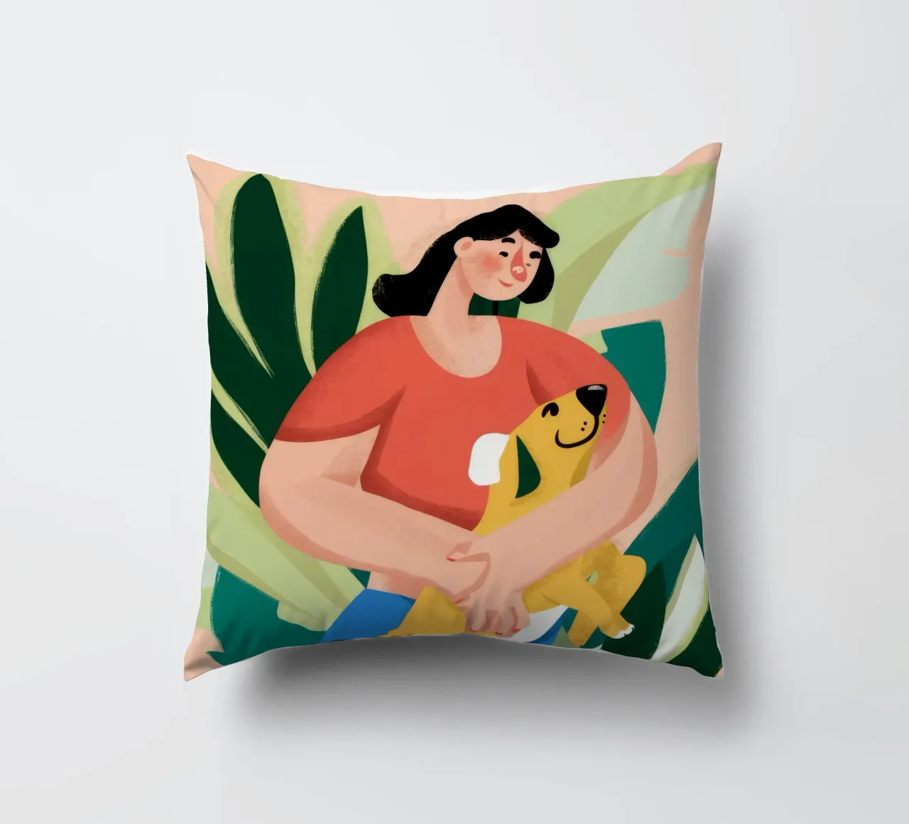 Lemon Holding Ease decorative cushion by Peak Delusion