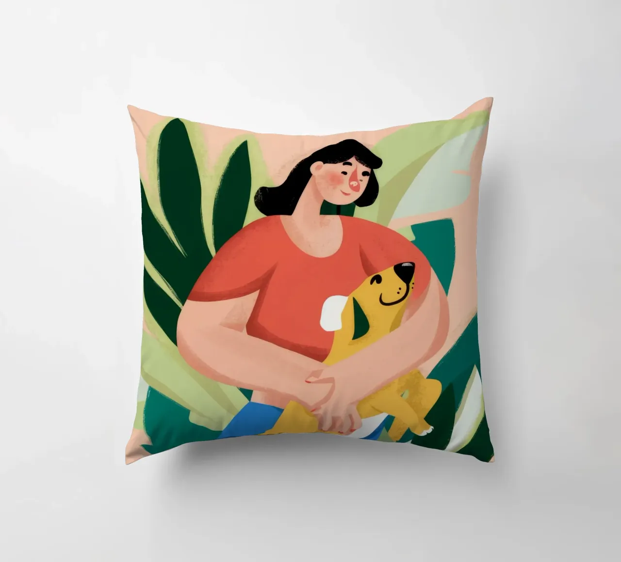 Lemon Holding Ease decorative cushion by Peak Delusion